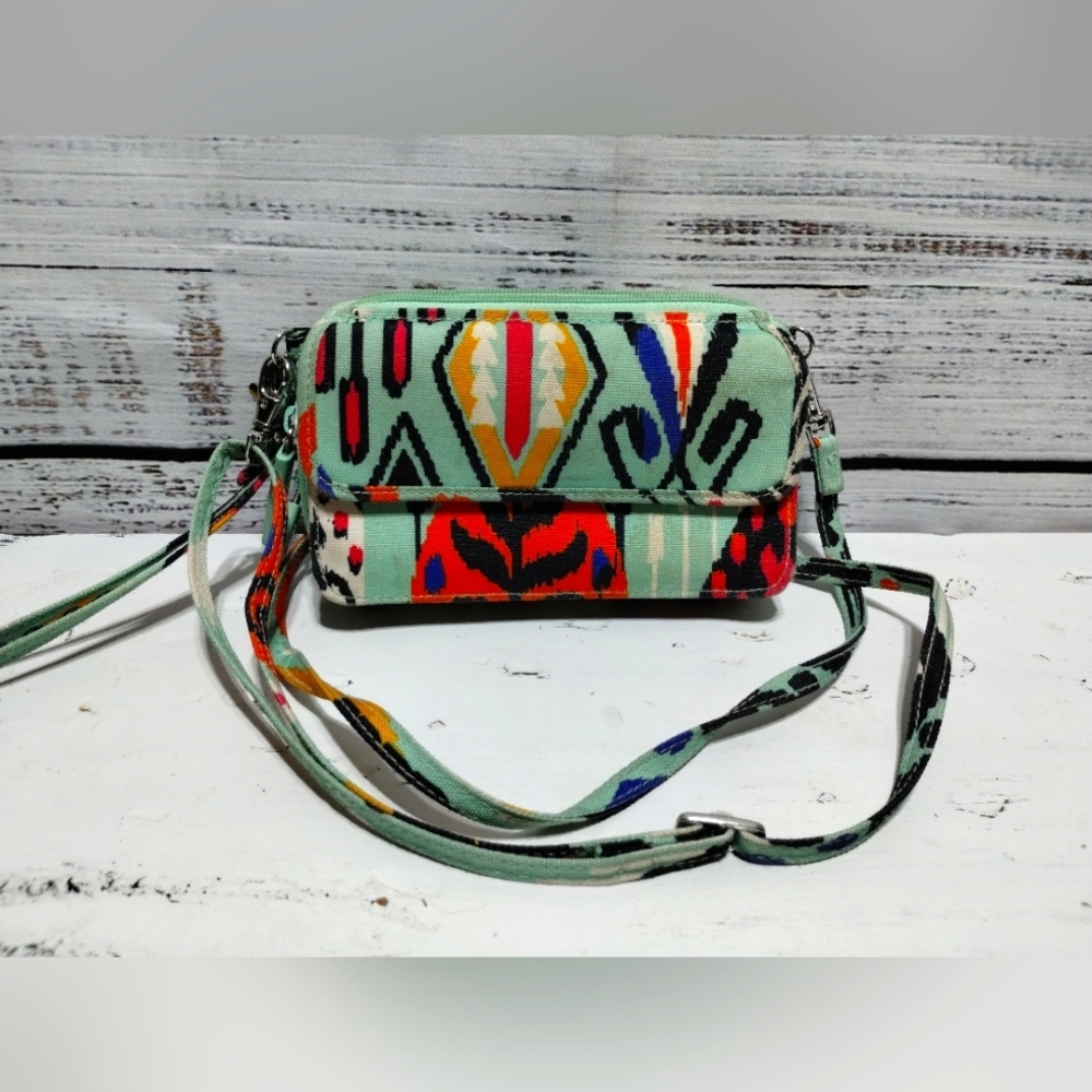 Vera Bradley Colorful Patterned Crossbody Bag - Green, Red, Black